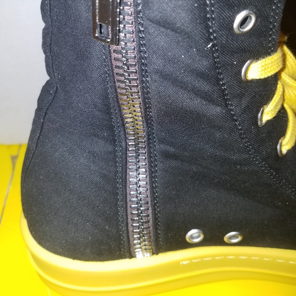 New Rick Owens DRKSHDW yellow black high Top lace up 41 - Picture 9 of 10